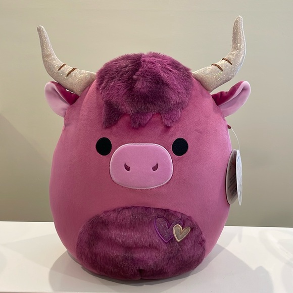 ⚡️NWT 12” York the Magenta Pink Highland Cow Valentine Squishmallow - Picture 1 of 5